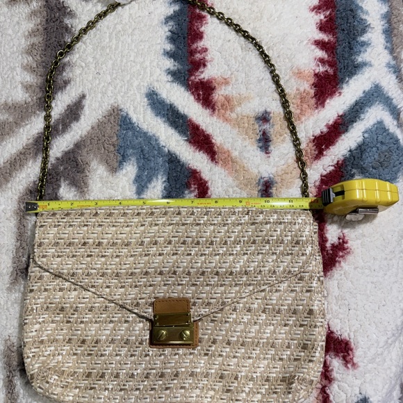 J. Crew Tan Woven Clutch with Gold Accents - Picture 6 of 7